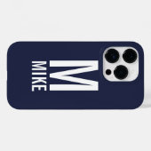 Modernes Personalisiertes Monogramm und Name Case-Mate iPhone Hülle (Rückseite (Horizontal))