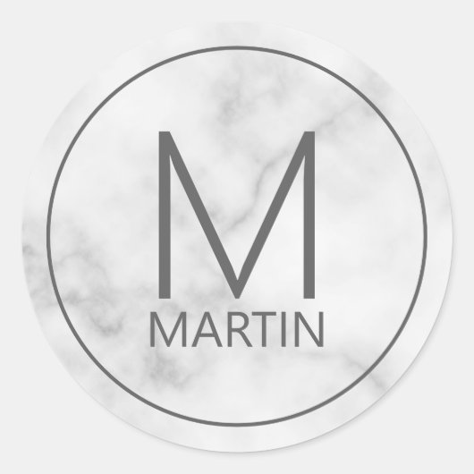 Modernes Personalisiertes Monogramm und Name Class Runder Aufkleber (Vorderseite)