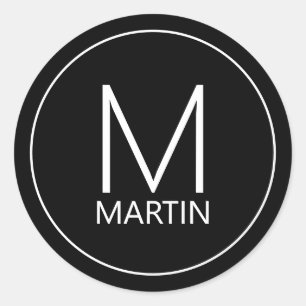 Modernes Personalisiertes Monogramm und Name Class Runder Aufkleber