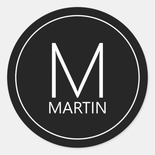 Modernes Personalisiertes Monogramm und Name Class Runder Aufkleber (Vorderseite)