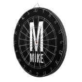 Modernes Personalisiertes Monogramm und Name Dartscheibe (Vorderseite rechts)