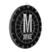 Modernes Personalisiertes Monogramm und Name Dartscheibe (Vorderseite Links)