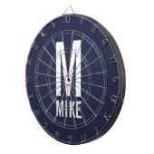 Modernes Personalisiertes Monogramm und Name Dartscheibe (Vorderseite rechts)