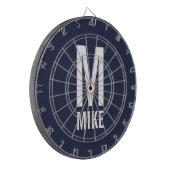 Modernes Personalisiertes Monogramm und Name Dartscheibe (Vorderseite Links)