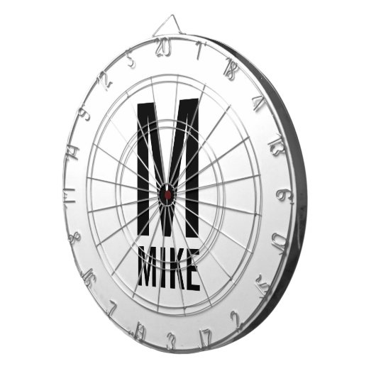 Modernes Personalisiertes Monogramm und Name Dartscheibe (Vorderseite rechts)