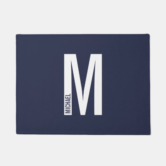 Modernes, Personalisiertes Monogramm und Name Door Fußmatte (Vorderseite)