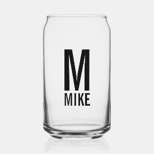 Modernes Personalisiertes Monogramm und Name Dosenglas