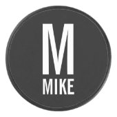 Modernes Personalisiertes Monogramm und Name Eishockey Puck (Vorderseite)