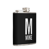 Modernes Personalisiertes Monogramm und Name Flachmann (Rechts)