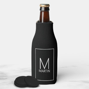 Modernes Personalisiertes Monogramm und Name Flaschenkühler