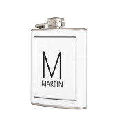 Modernes Personalisiertes Monogramm und Name Flask Flachmann (Links)