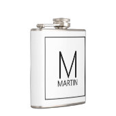 Modernes Personalisiertes Monogramm und Name Flask Flachmann (Rechts)