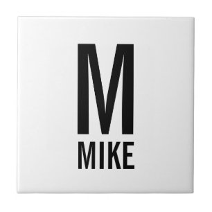 Modernes Personalisiertes Monogramm und Name Fliese