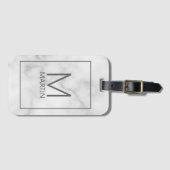 Modernes Personalisiertes Monogramm und Name Gepäc Gepäckanhänger (Vorderseite (Horizontal))