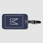 Modernes Personalisiertes Monogramm und Name Gepäc Gepäckanhänger (Vorderseite (Horizontal))