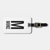 Modernes Personalisiertes Monogramm und Name Gepäckanhänger (Vorderseite horizontal)