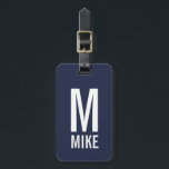 Modernes Personalisiertes Monogramm und Name Gepäckanhänger<br><div class="desc">Modernes Monogram Design mit personalisiertem Monogramm und Namen im modernen fett formatierten Sans Serif Schriftart Stil. Perfektes Geschenk für Papa,  Ehemann,  Freund,  Jungs und mehr.</div>