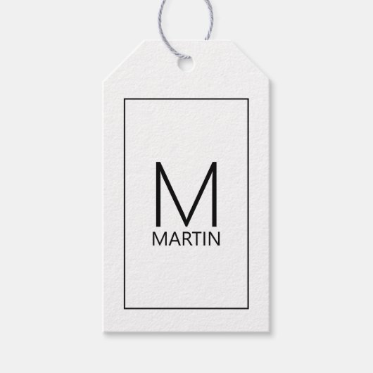 Modernes Personalisiertes Monogramm und Name Geschenkanhänger (Vorderseite)
