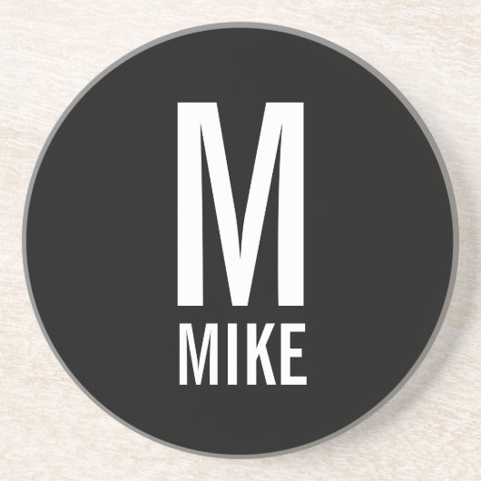 Modernes Personalisiertes Monogramm und Name Getränkeuntersetzer (Vorne)