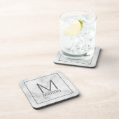 Modernes Personalisiertes Monogramm und Name Getränkeuntersetzer (Rechte Seite)