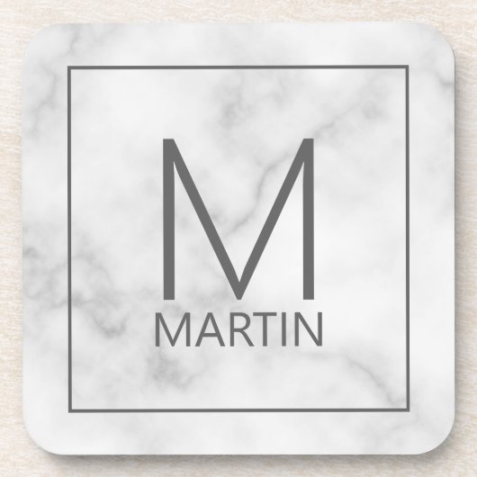 Modernes Personalisiertes Monogramm und Name Getränkeuntersetzer (Vorderseite)