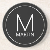 Modernes Personalisiertes Monogramm und Name Getränkeuntersetzer (Vorne)