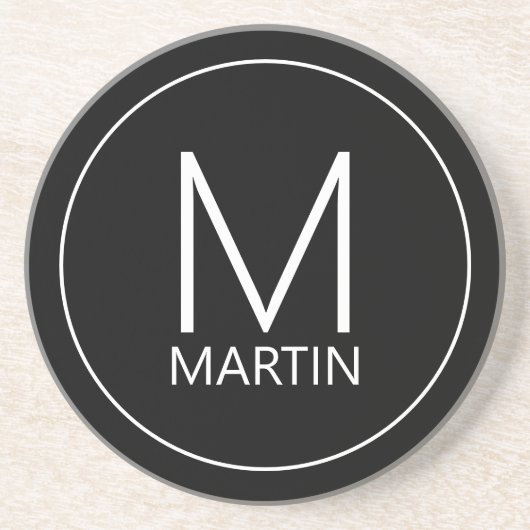 Modernes Personalisiertes Monogramm und Name Getränkeuntersetzer (Vorne)