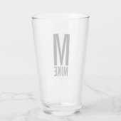 Modernes Personalisiertes Monogramm und Name Glas (Rückseite)
