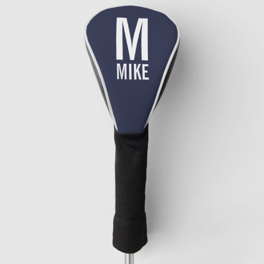 Modernes Personalisiertes Monogramm und Name Golf Headcover (Vorderseite)