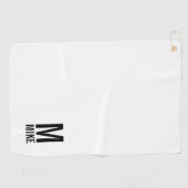 Modernes Personalisiertes Monogramm und Name Golfhandtuch (Horizontal)