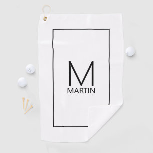 Modernes Personalisiertes Monogramm und Name Golfhandtuch