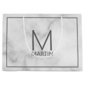 Modernes Personalisiertes Monogramm und Name Große Geschenktüte (Vorderseite)