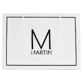 Modernes Personalisiertes Monogramm und Name Große Geschenktüte (Vorderseite)