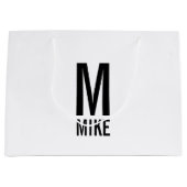 Modernes Personalisiertes Monogramm und Name Große Geschenktüte (Vorderseite)