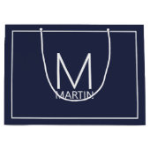 Modernes Personalisiertes Monogramm und Name Große Große Geschenktüte (Vorderseite)