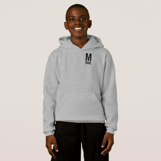 Modernes Personalisiertes Monogramm und Name Hoodie (Vorne ganz)