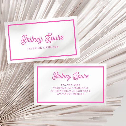 Modernes Personalisiertes Monogramm und Name Hot P Visitenkarte