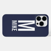 Modernes Personalisiertes Monogramm und Name iPhone Hülle (Rückseite (Horizontal))