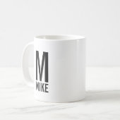 Modernes Personalisiertes Monogramm und Name Kaffeetasse (Vorderseite Links)