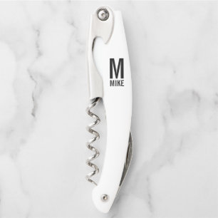 Modernes Personalisiertes Monogramm und Name Kellnermesser