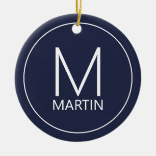 Modernes Personalisiertes Monogramm und Name Keram Keramik Ornament