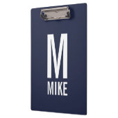 Modernes Personalisiertes Monogramm und Name Klemmbrett (Links)