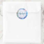 Modernes Personalisiertes Monogramm und Name Liqui Runder Aufkleber (Tasche)