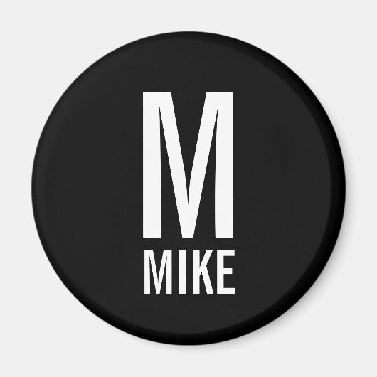 Modernes Personalisiertes Monogramm und Name Magnet (Vorne)