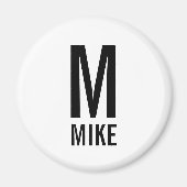 Modernes Personalisiertes Monogramm und Name Magnet (Vorne)