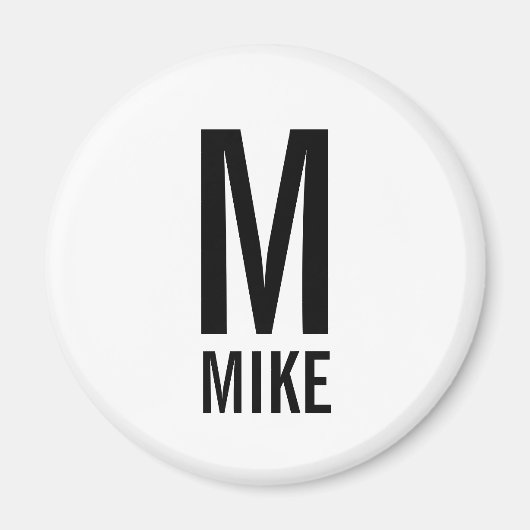 Modernes Personalisiertes Monogramm und Name Magnet (Vorne)