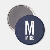 Modernes Personalisiertes Monogramm und Name Magnet (Vorderseite/Rückseite)