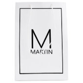 Modernes Personalisiertes Monogramm und Name Mittl Mittlere Geschenktüte (Vorderseite)