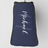 Modernes Personalisiertes Monogramm und Name Navy Golf Headcover (Rotieren 90)