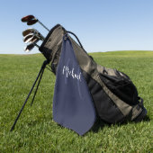 Modernes Personalisiertes Monogramm und Name Navy Golfhandtuch (Gras)